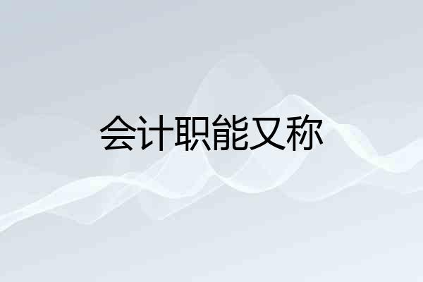 会计职能又称