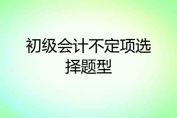初级会计不定项选择题型