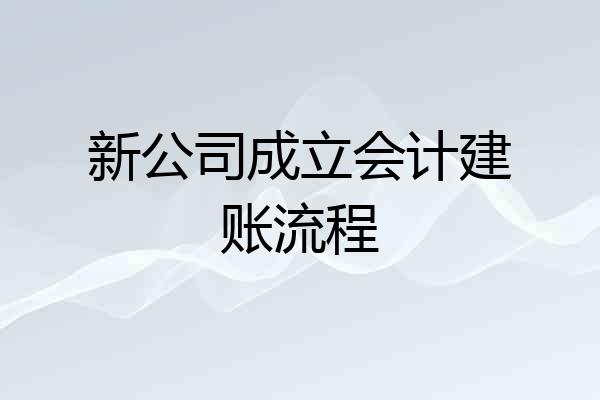 新公司成立会计建账流程