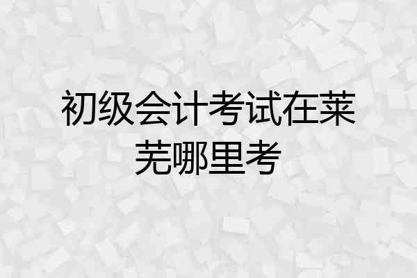 初级会计考试在莱芜哪里考