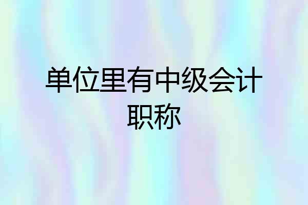 单位里有中级会计职称