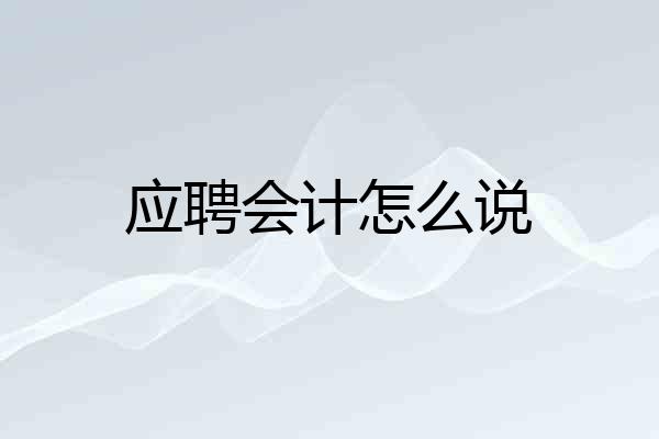 应聘会计怎么说