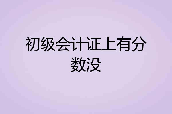 初级会计证上有分数没