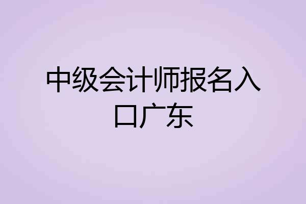 中级会计师报名入口广东