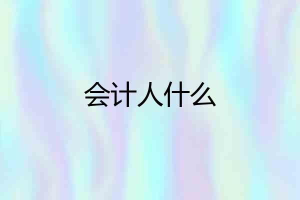 会计人什么