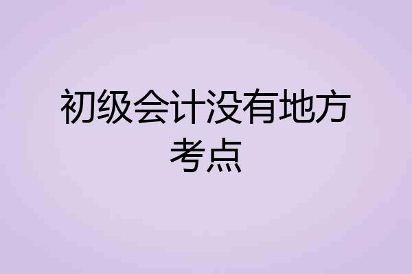 初级会计没有地方考点