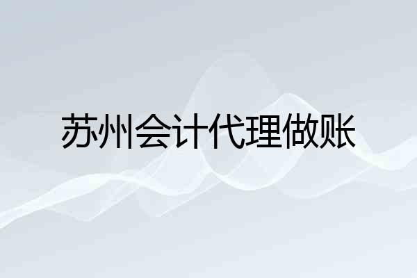 苏州会计代理做账