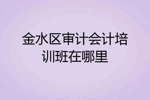 金水区审计会计培训班在哪里