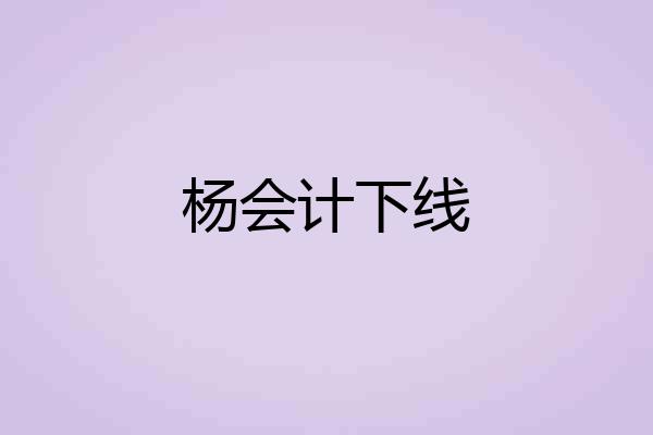 杨会计下线