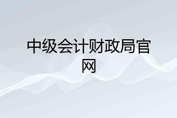 中级会计财政局官网