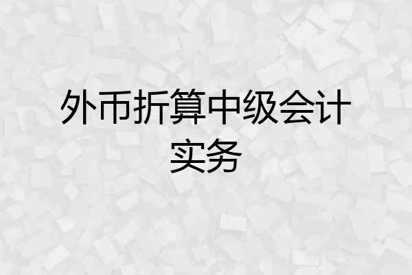 外币折算中级会计实务