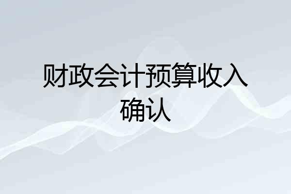 财政会计预算收入确认