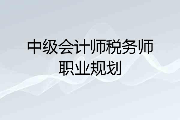 中级会计师税务师职业规划