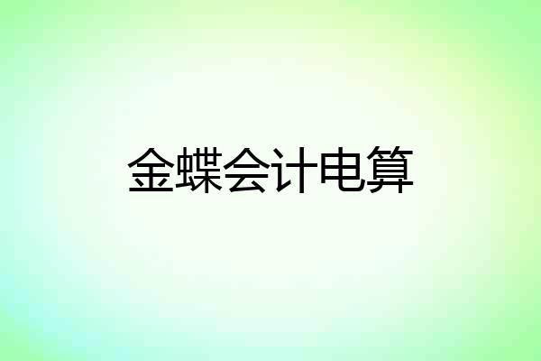金蝶会计电算