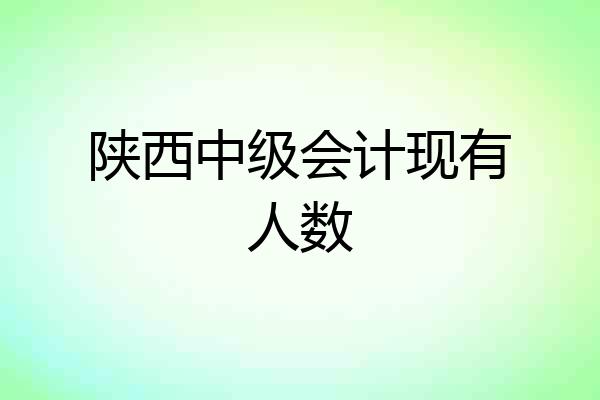 陕西中级会计现有人数