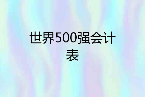 世界500强会计表