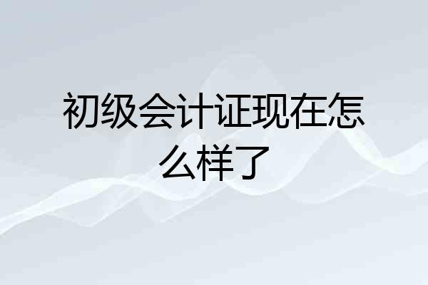 初级会计证现在怎么样了