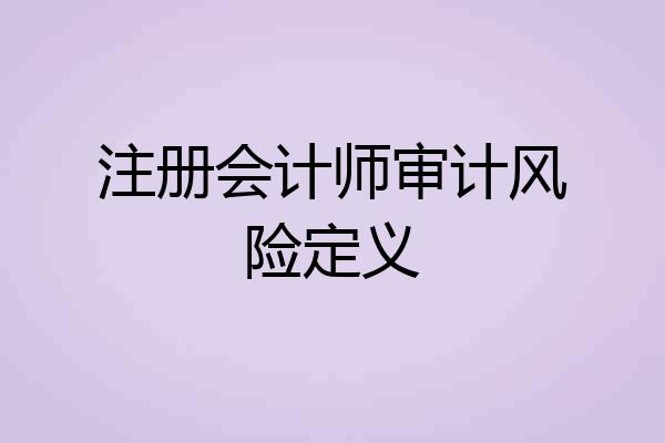 注册会计师审计风险定义