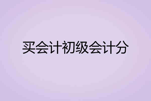 买会计初级会计分
