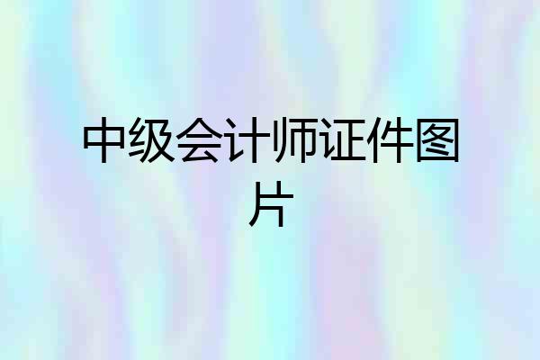 中级会计师证件图片