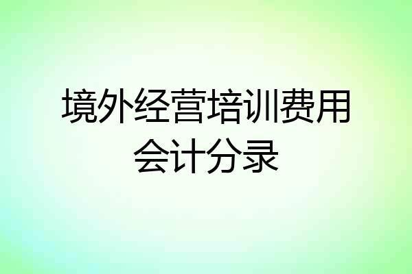 境外经营培训费用会计分录