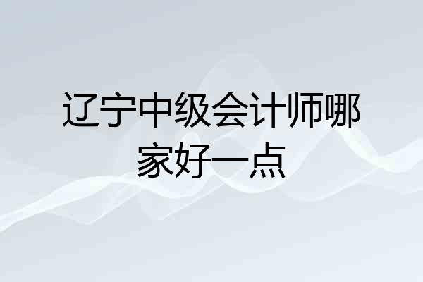 辽宁中级会计师哪家好一点