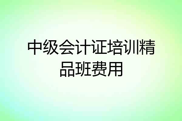 中级会计证培训精品班费用