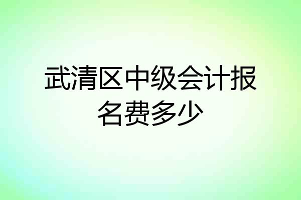 武清区中级会计报名费多少