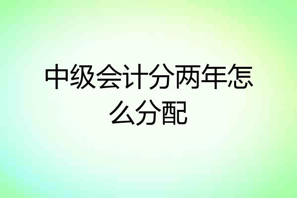 中级会计分两年怎么分配