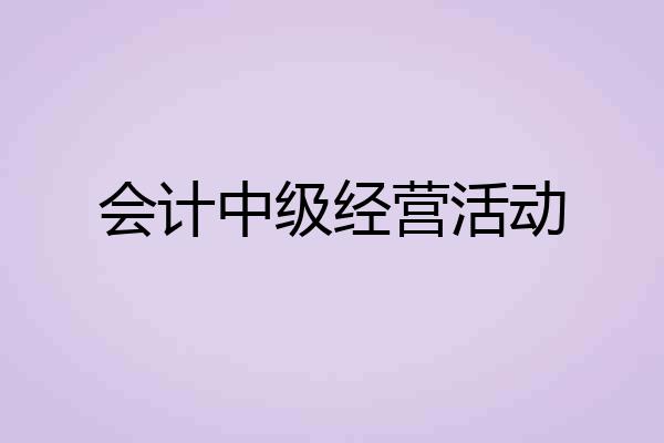 会计中级经营活动