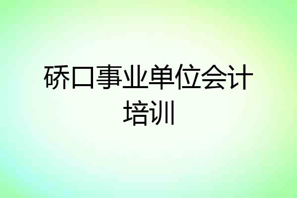 硚口事业单位会计培训