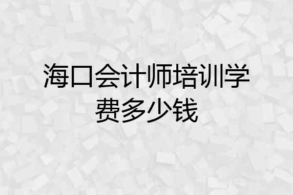 海口会计师培训学费多少钱