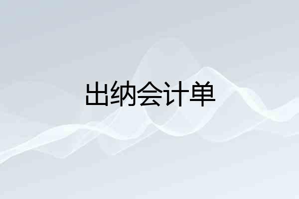 出纳会计单