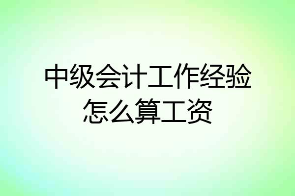 中级会计工作经验怎么算工资
