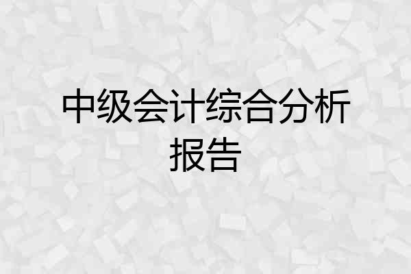 中级会计综合分析报告