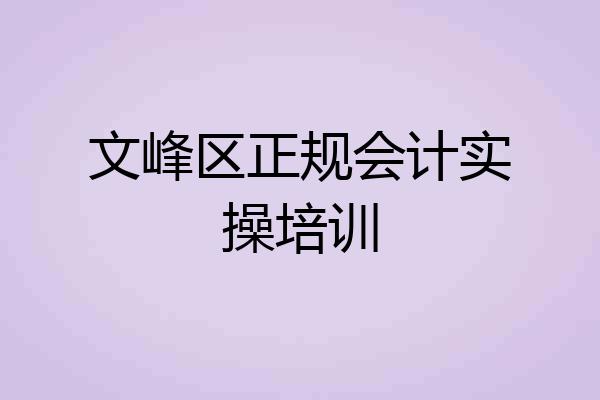 文峰区正规会计实操培训