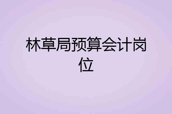 林草局预算会计岗位