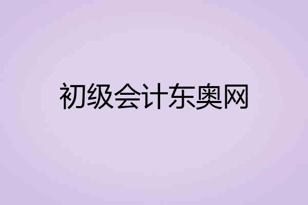 初级会计东奥网
