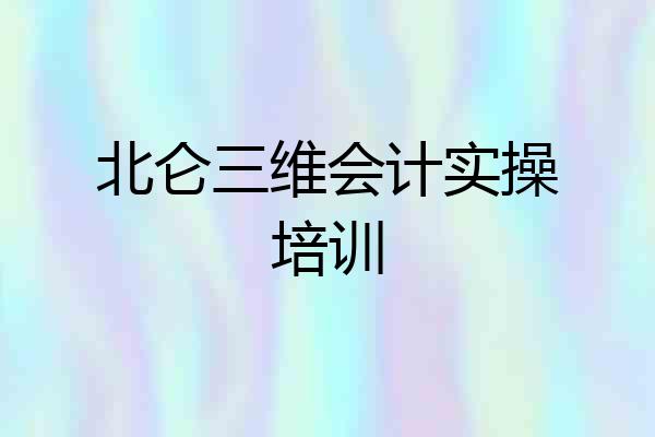 北仑三维会计实操培训