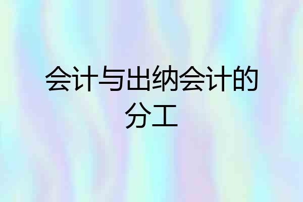 会计与出纳会计的分工