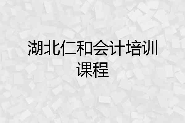 湖北仁和会计培训课程