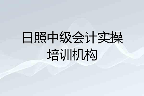 日照中级会计实操培训机构