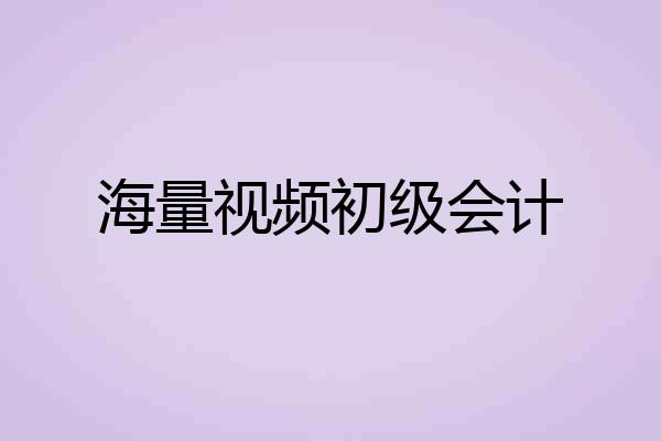 海量视频初级会计