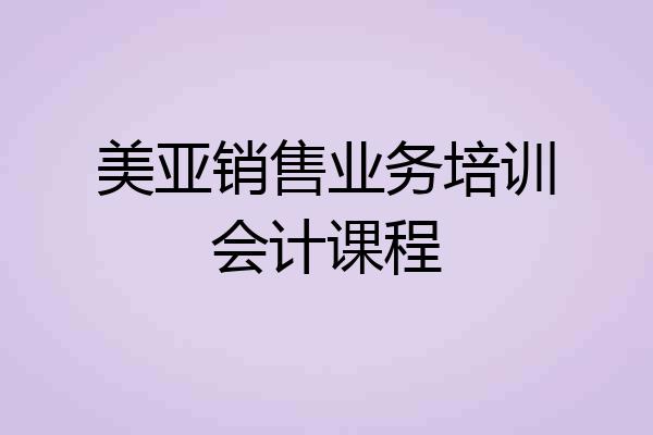 美亚销售业务培训会计课程