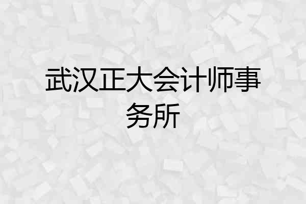 武汉正大会计师事务所