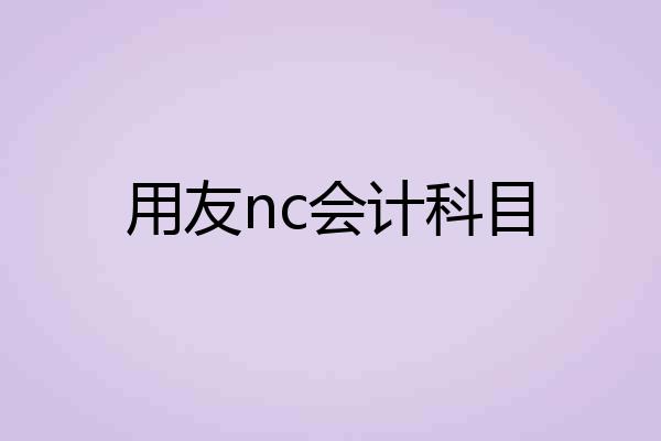 用友nc会计科目