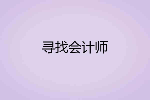 寻找会计师