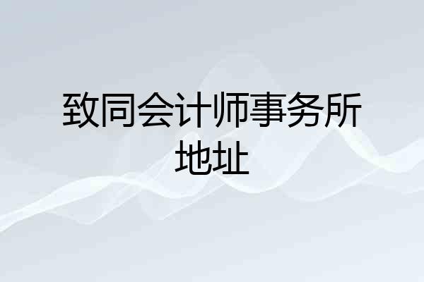致同会计师事务所地址