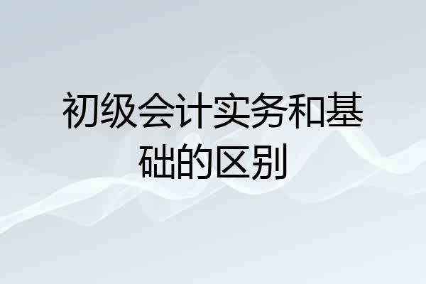 初级会计实务和基础的区别