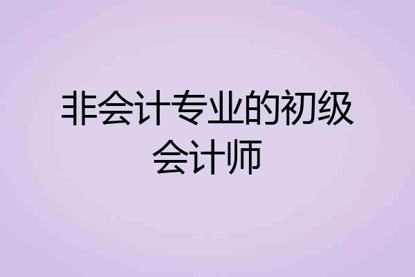 非会计专业的初级会计师